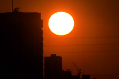 タワービルの夕日