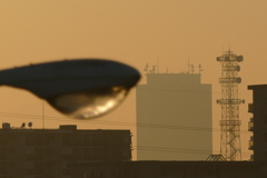 暖かい冬日サンシャインビルの夕暮れ