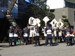 千住の赤門寺の纏い出初式かな