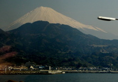 バスの車窓からの富士山