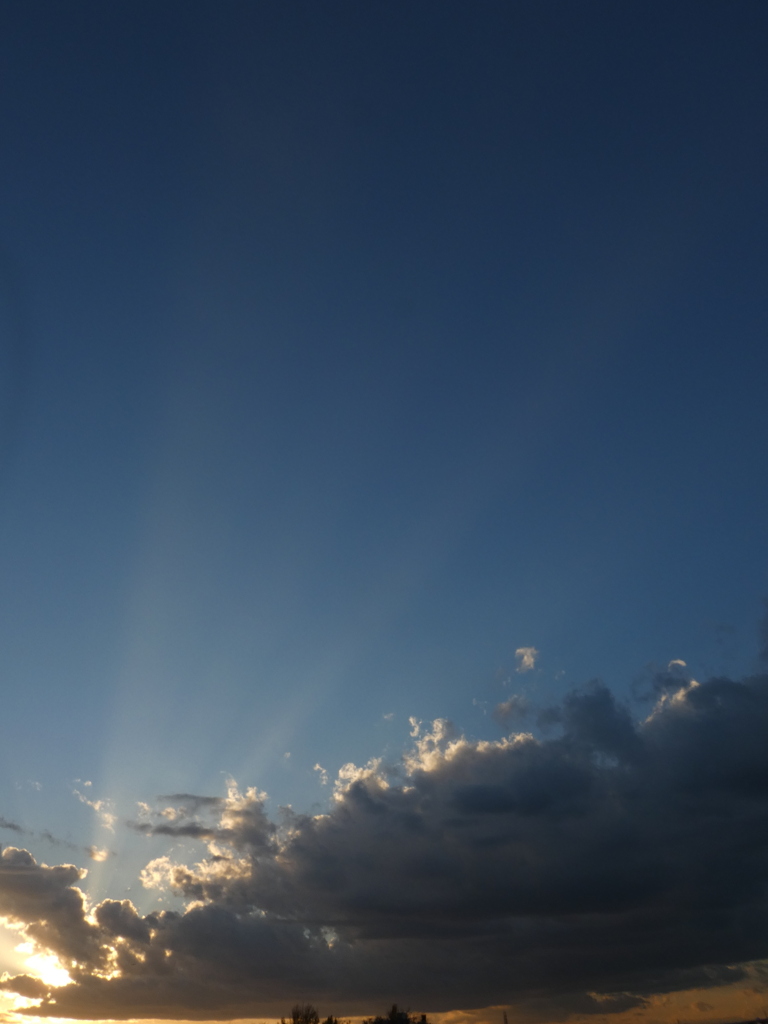 夕日からの薄明光線、チンダル現象