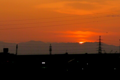 隅田川から酉谷山左のサンセット
