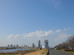 都市農業公園の荒川土手から赤羽ー川口エルザ