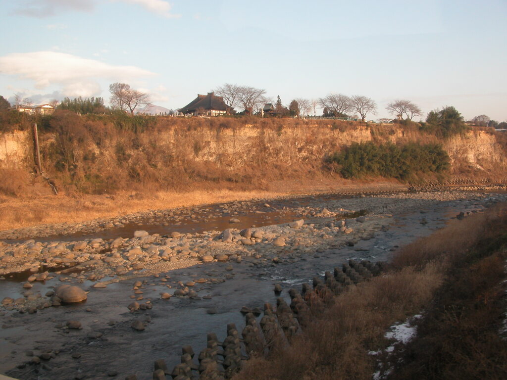 群馬の帰り河原の夕焼けの風景