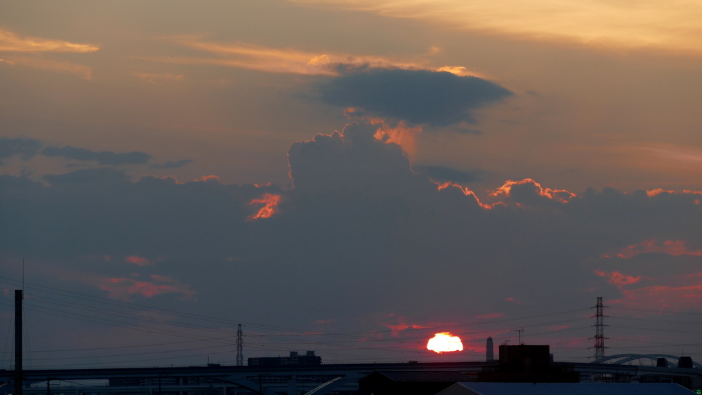 梅雨明け隅田川の夕焼け