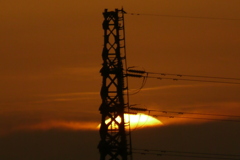 鉄塔下のサンセット