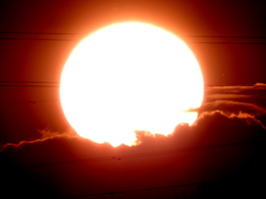 雲の上の夕日