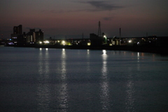 尾竹橋から隅田川上流の夜景