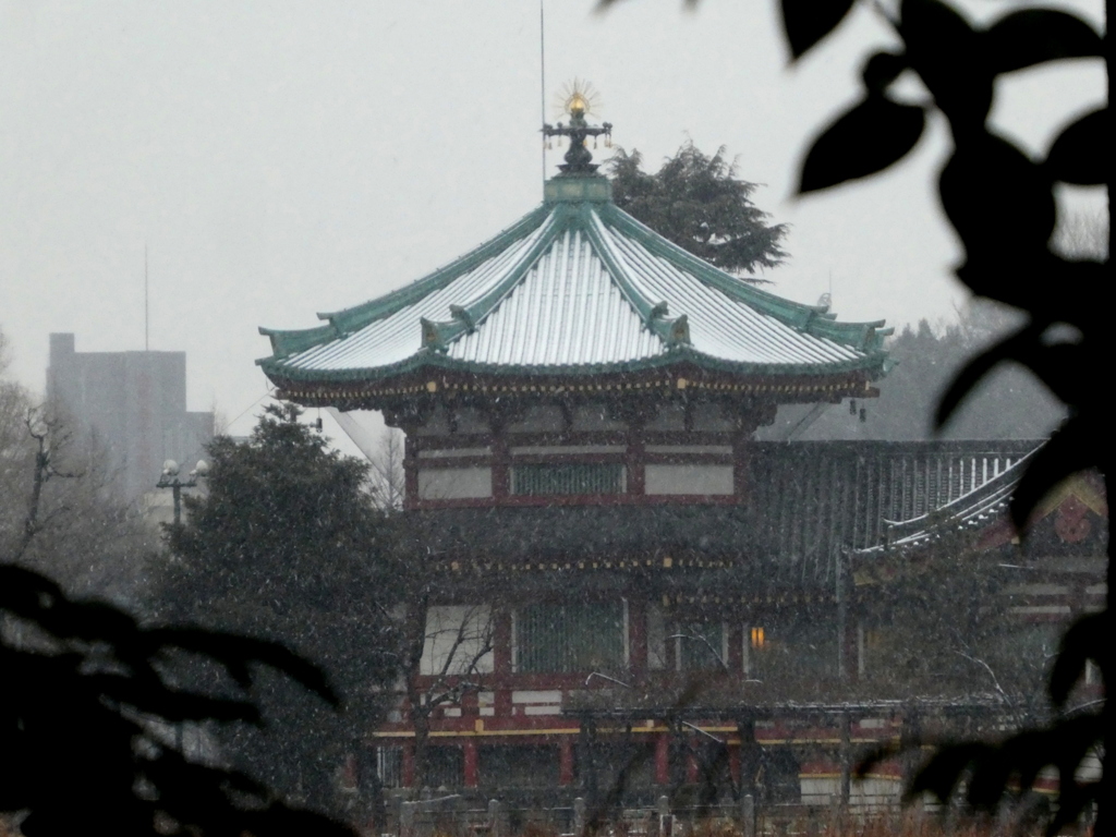 雪の池の端'弁天堂'