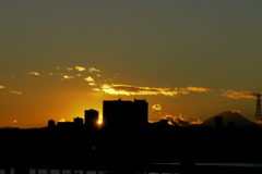 富士山の見えるXmasの落日