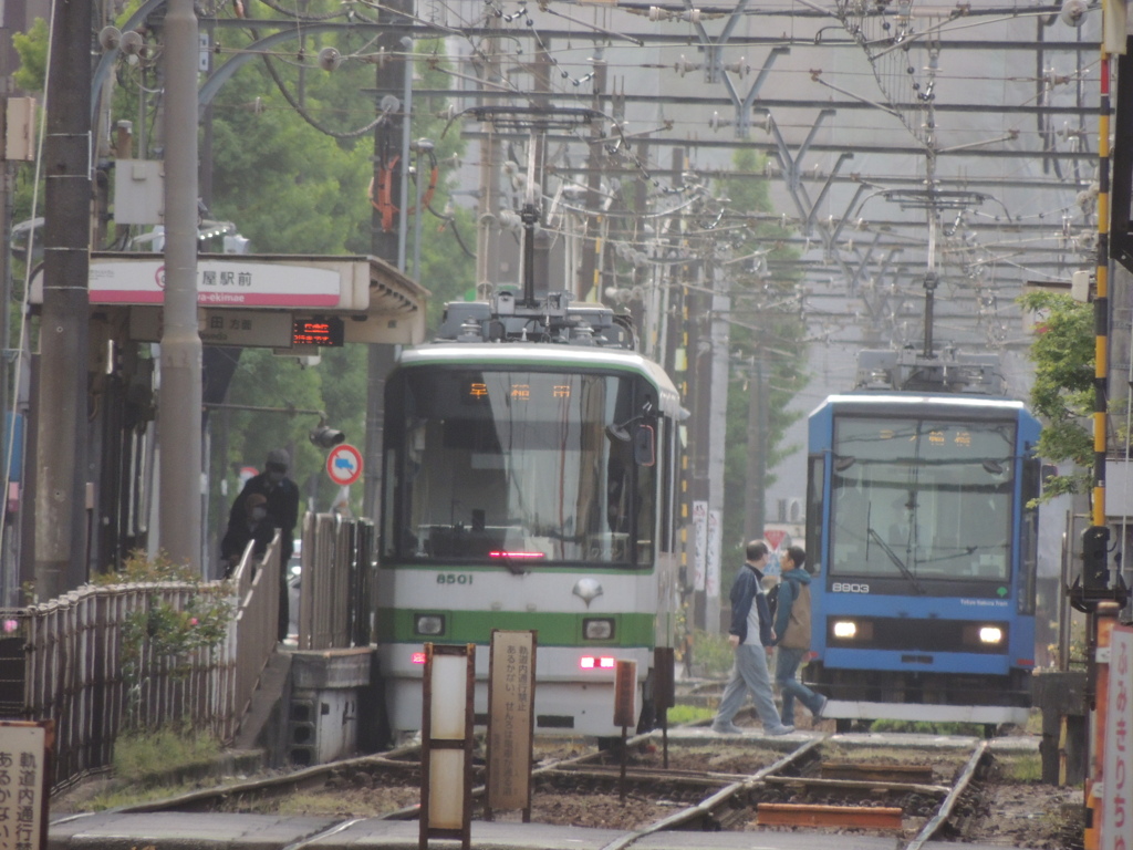 荒川7丁目から町屋駅方面の都電荒川線
