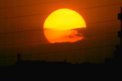隅田川から山・前飛竜の夕日