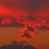 富士山頂の夕やけ雲