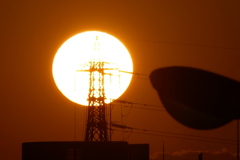 鉄塔の夕日