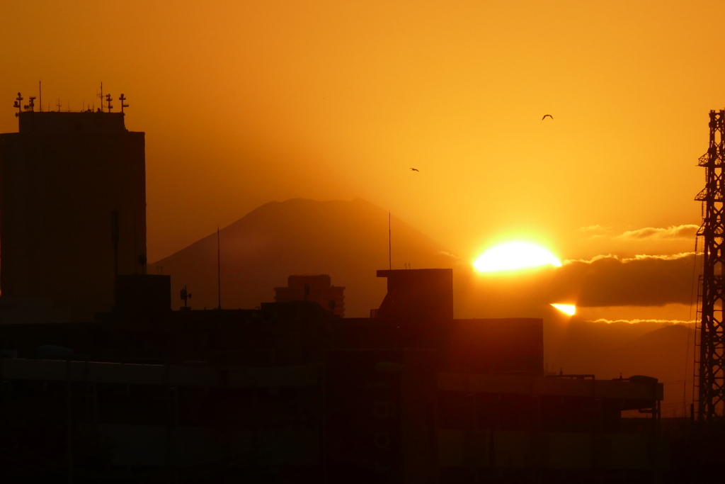 富士山の夕日