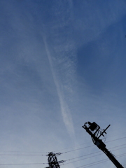 千住桜木の鉄塔の上の雲