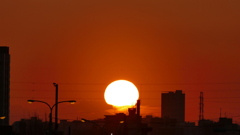荒川土手から西の夕景