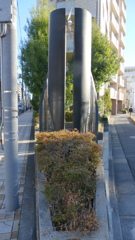 旧日光街道右と左旧東武線炉跡道