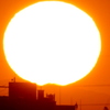 菜畑山の大きな夕日