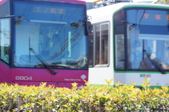 すれ違う都電荒川線
