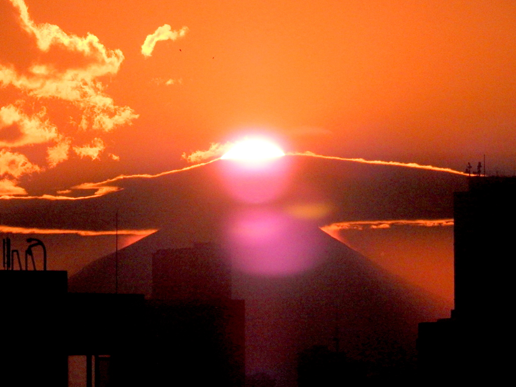 ダイヤモンド富士傘雲