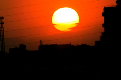隅田川の秩父山系の夕日