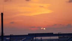 架線の上の雲に