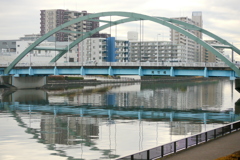 隅田川の尾竹橋ののアーチ構造