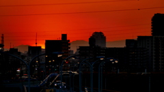 左笹山~滝子山~右大谷ヶ丸の夕焼け