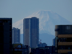 ’22新春の千住新橋から昼間の富士山