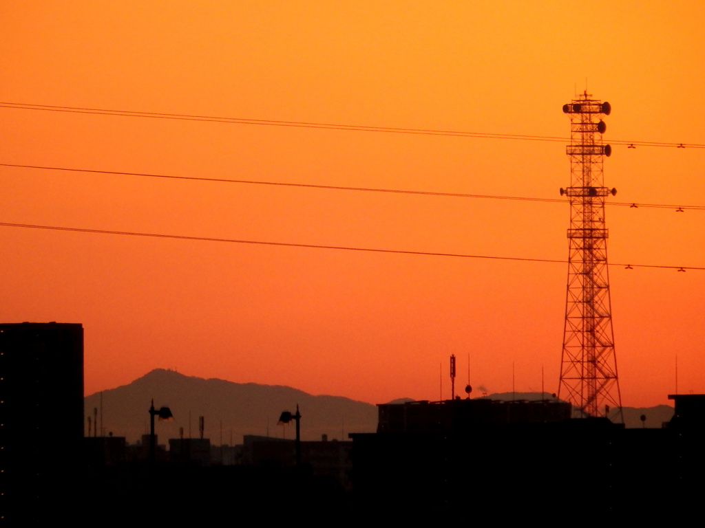 丹沢山系の大山～三ノ塔の夕焼