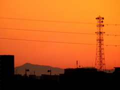 丹沢山系の大山～三ノ塔の夕焼