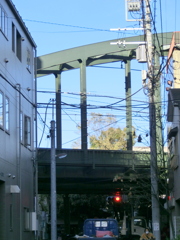 三ノ輪明治通りの京成線高架