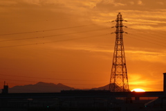 隅田川から見える夕日