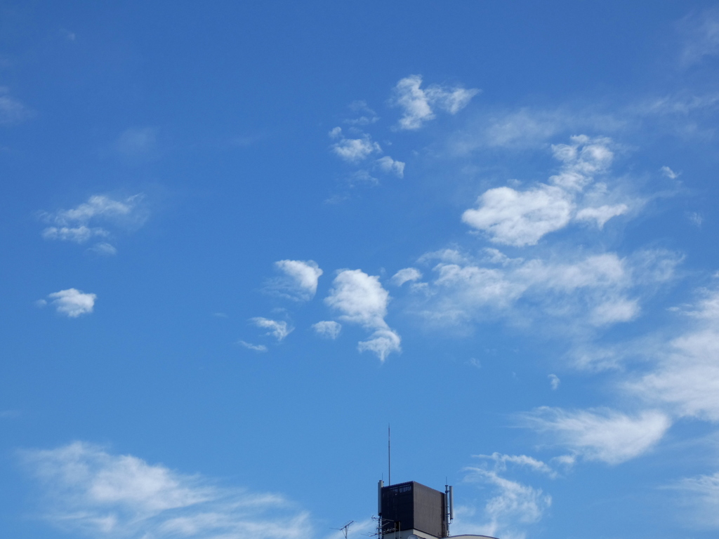 マンション上の秋の雲