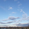 西新井橋の下流の夕空