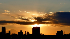 富士の見える夕雲
