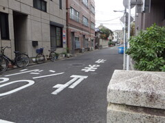 荒木田新橋の江川堀のあった路地突き当たると隅田川