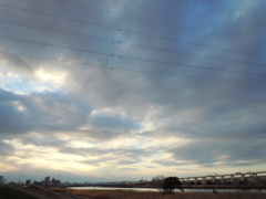 荒川西新井橋から上流の空