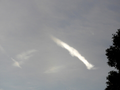 千住名倉堂の玄関の空に真っ白き光る雲