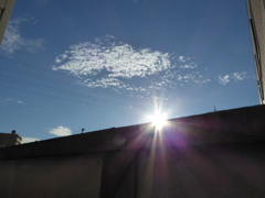 高積雲と光線