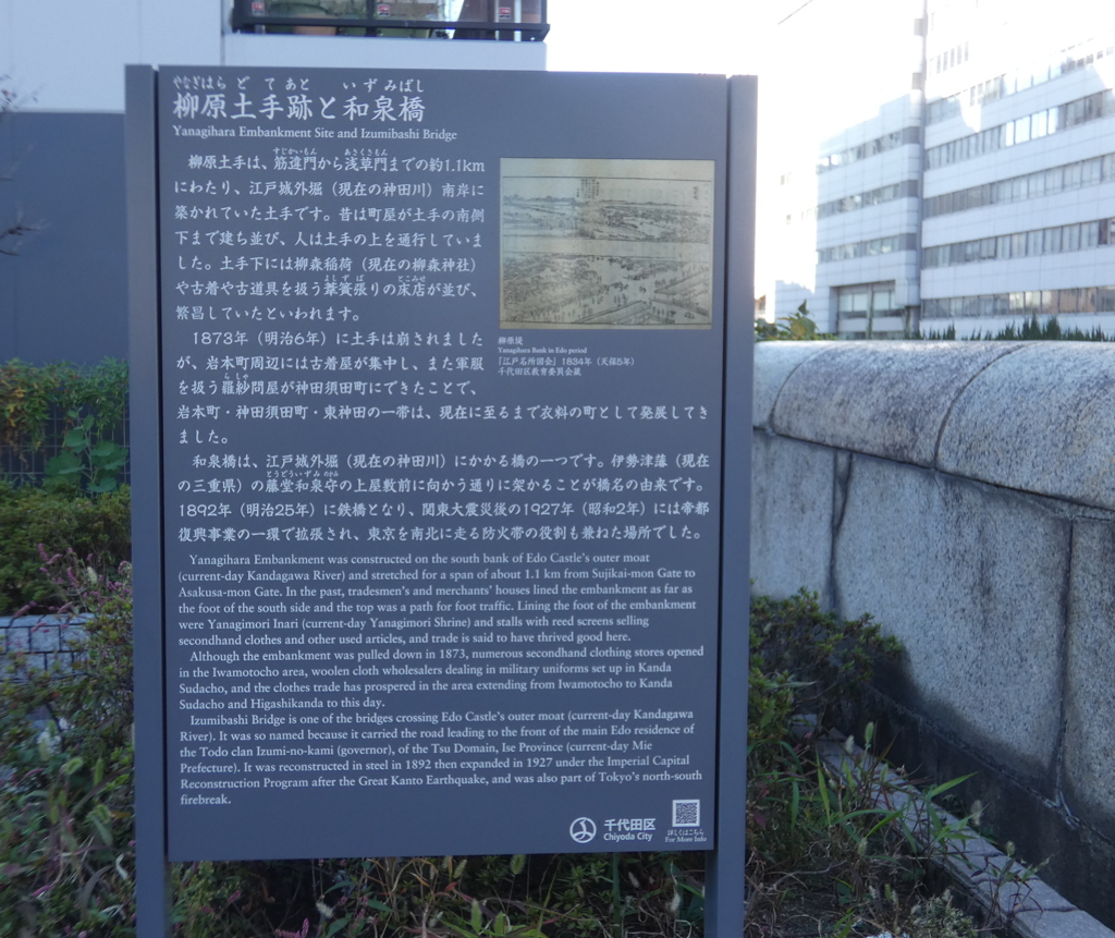 神田川の和泉橋のサイドの