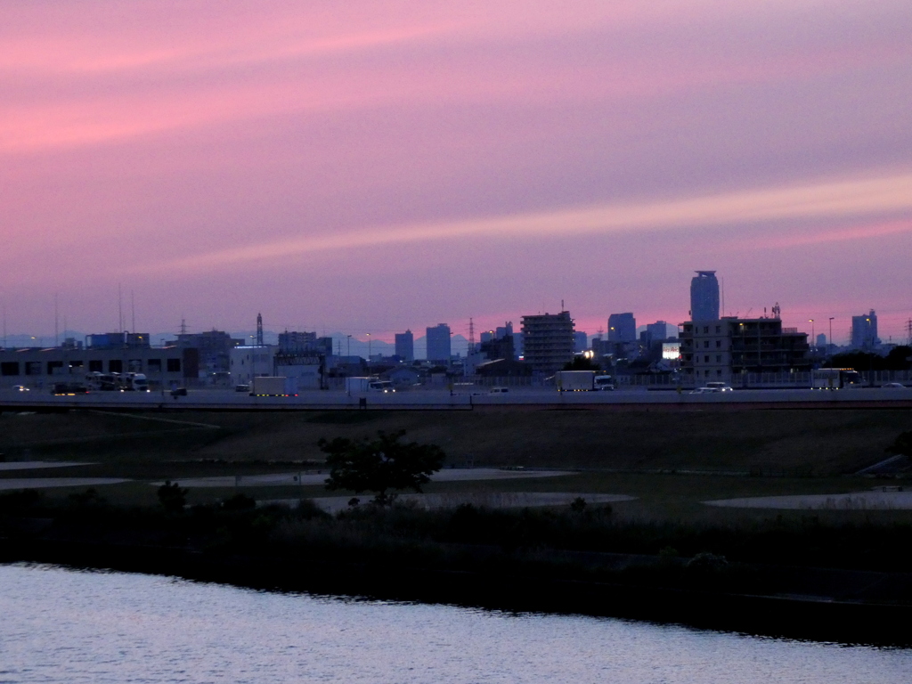 左隅の丸山から右隅の四阿山（あずまやま）が見えています