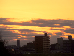 雲だらけの綺麗な夕焼