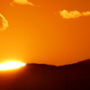大晦日丹沢山左に落ちる夕日