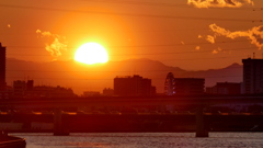 隅田川から大菩薩峠の夕日
