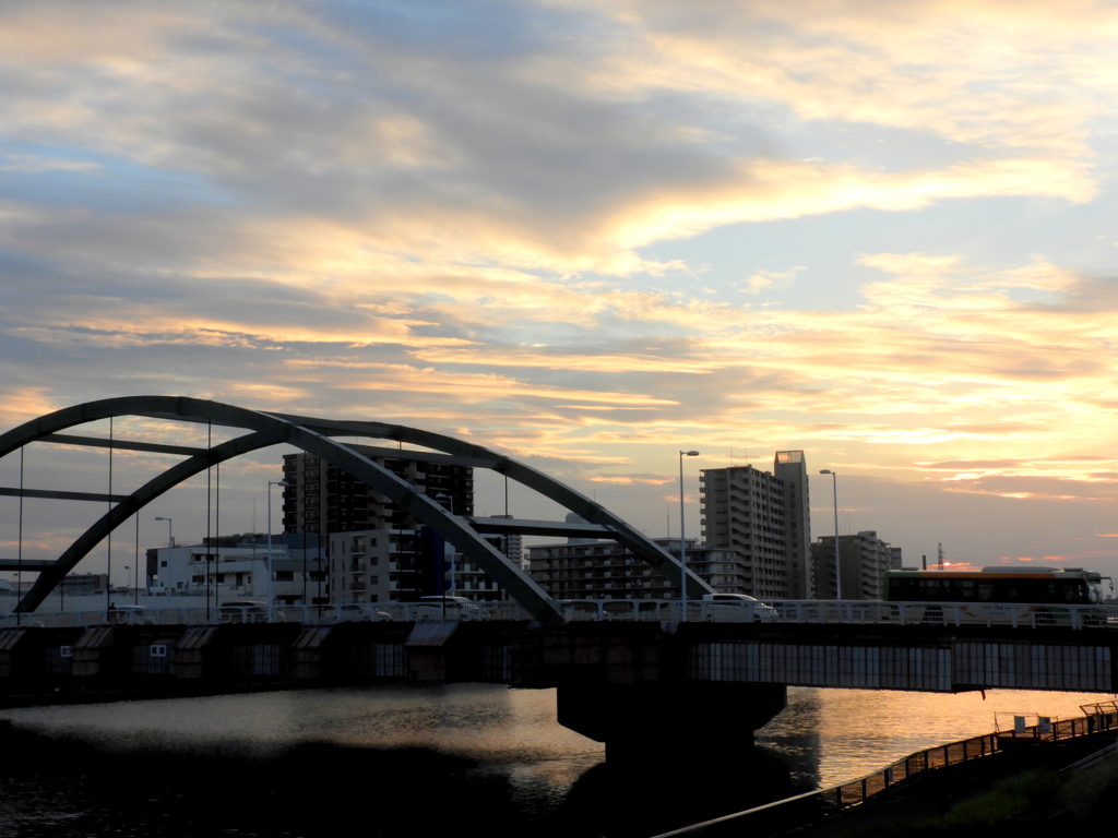 隅田川尾竹橋の夕景