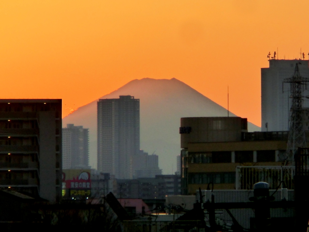 ’23元日の夕焼けの富士山