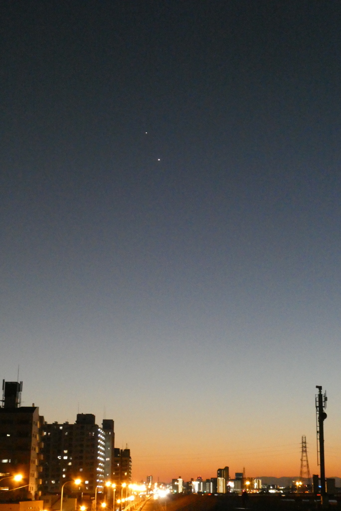 千住元町土手上の木金星の夜景
