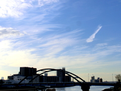 隅田川尾竹橋の空の雲